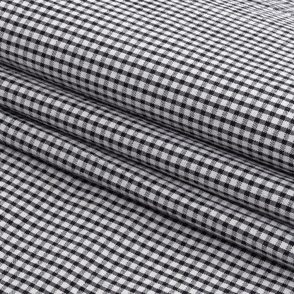 Olinda Black Gingham Organic Cotton Seersucker - Detail
