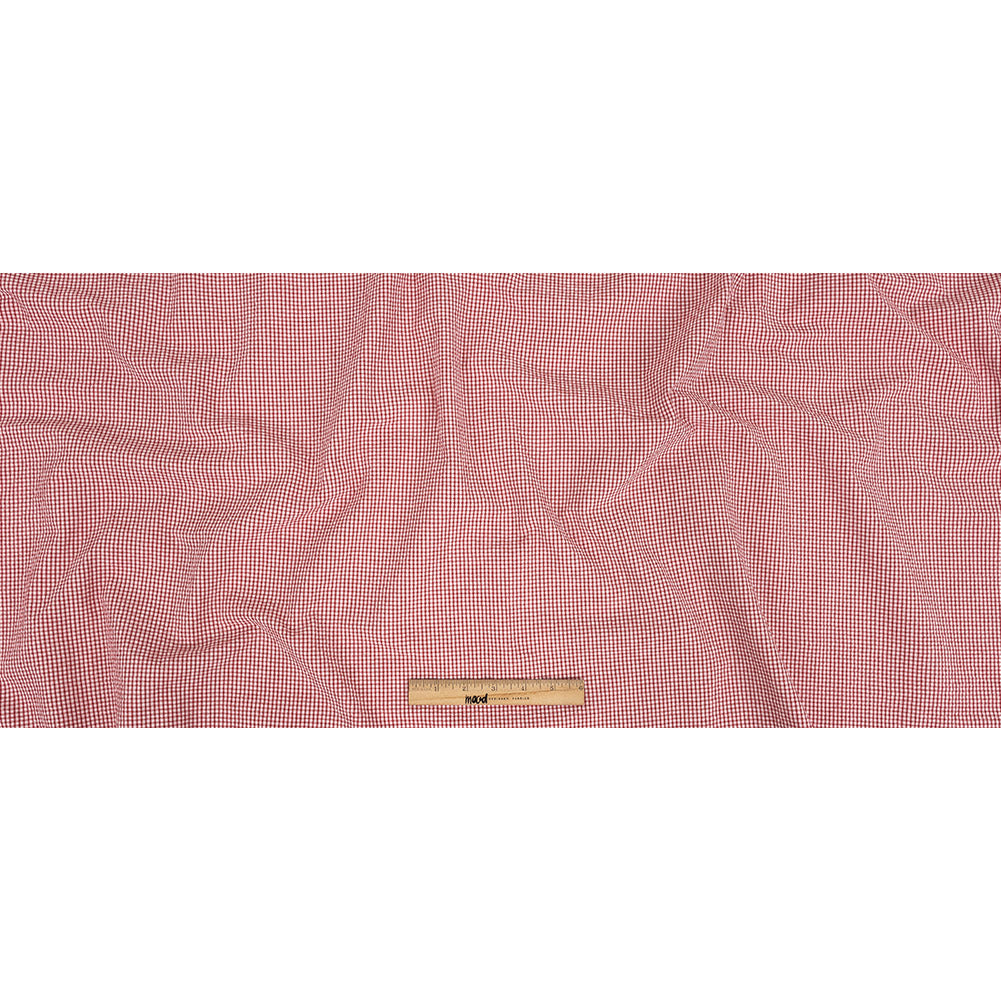 Olinda Red Gingham Organic Cotton Seersucker - Folded