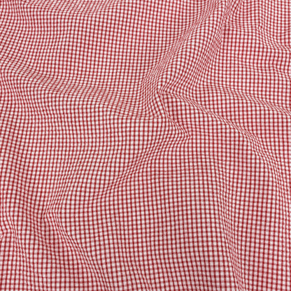 Olinda Red Gingham Organic Cotton Seersucker
