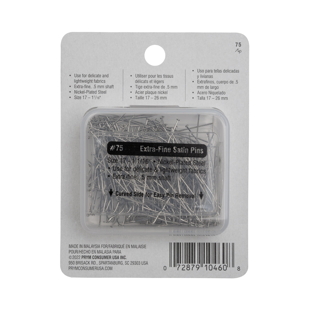 Dritz Extra-Fine Satin Pins Size 17 - 1-1/16" - 400 ct
