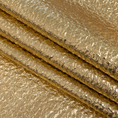 Clara Italian Metallic Gold Pebbled Coating with Foil Laminate Detail