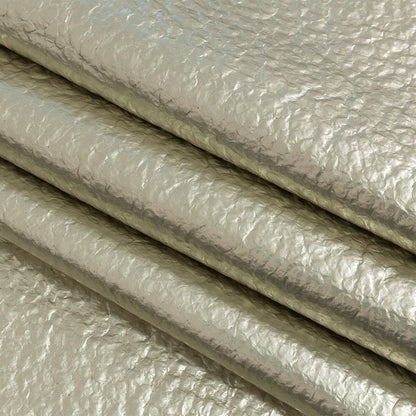 Italian Metallic Mother of Pearl Pebbled Coating with Foil Laminate - Detail