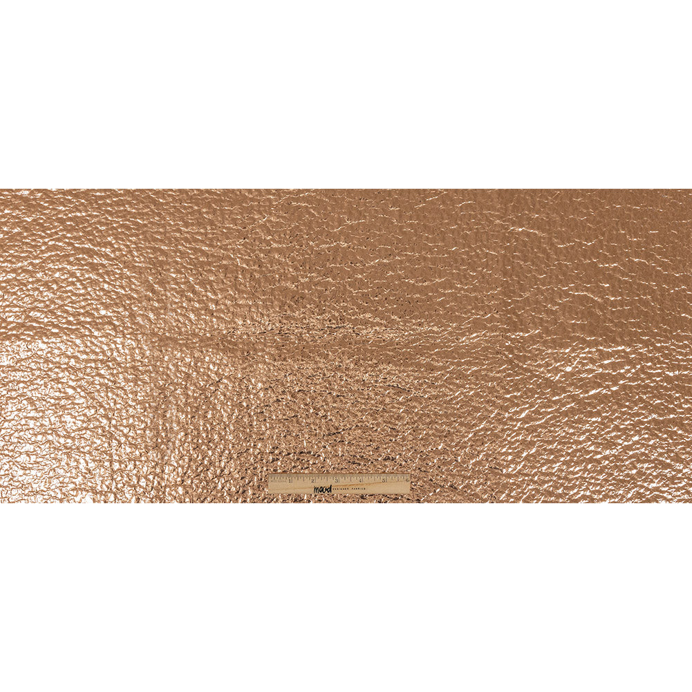 Clara Italian Metallic Bronze Pebbled Coating with Foil Laminate Folded