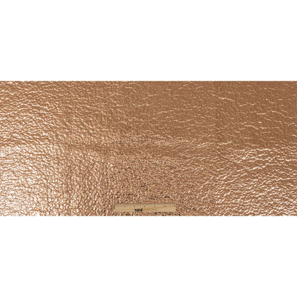 Clara Italian Metallic Bronze Pebbled Coating with Foil Laminate Folded