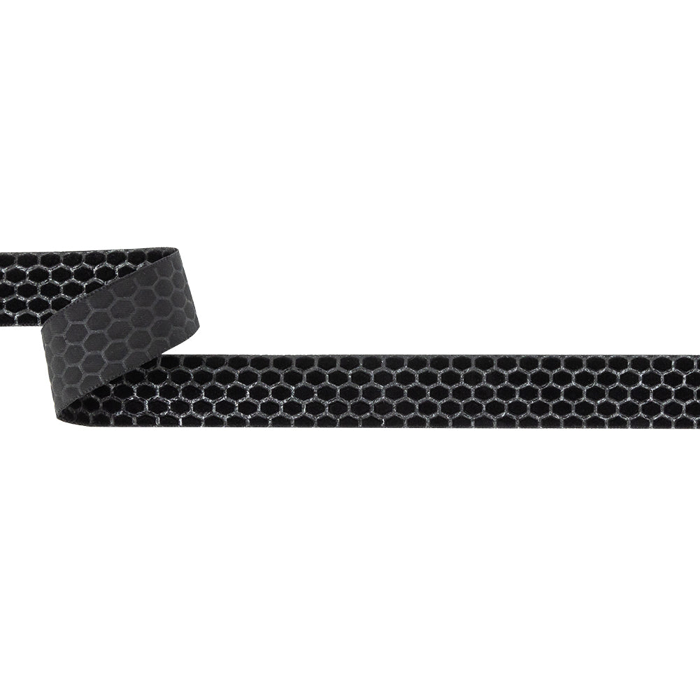 Italian Black Honeycomb Velvet Burnout Trim - 0.875"