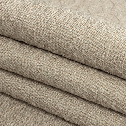 Crypton Tolkie Oatmeal Geometric Embossed Upholstery Fabric - Folded