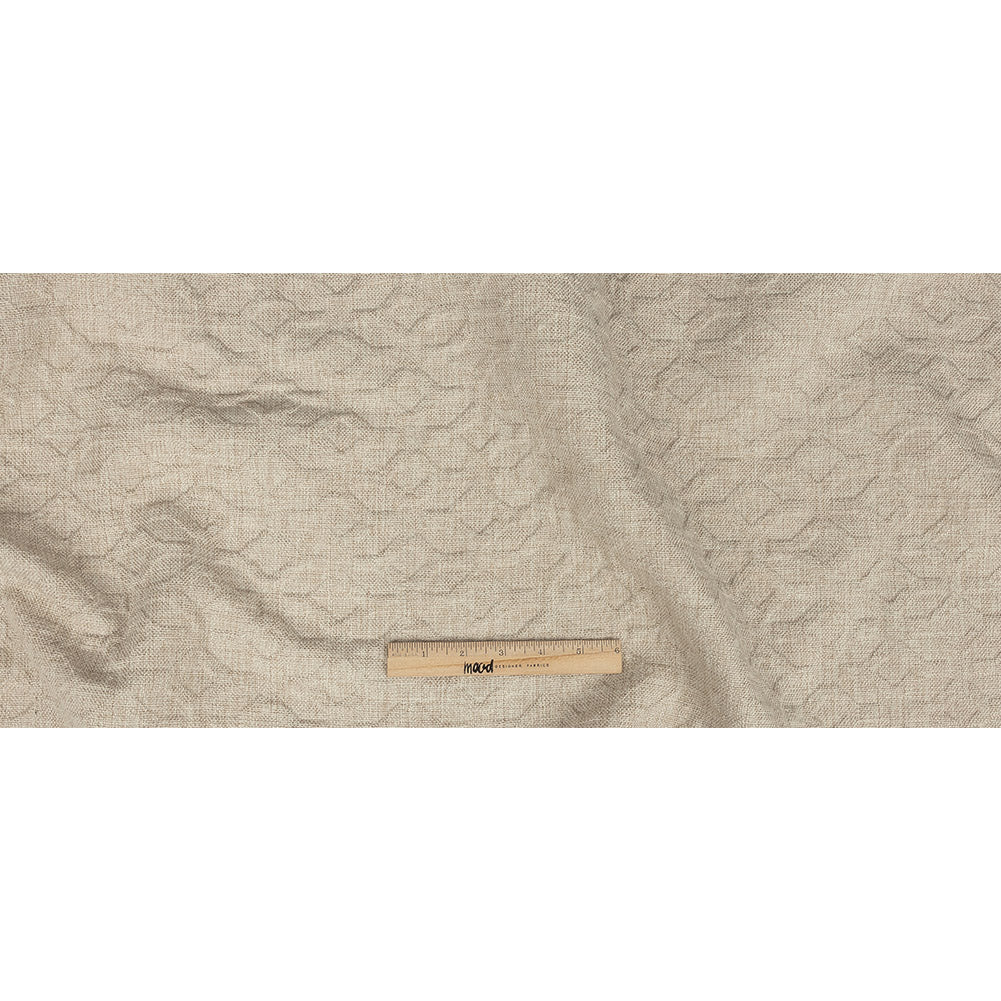 Crypton Tolkie Oatmeal Geometric Embossed Upholstery Fabric - Full