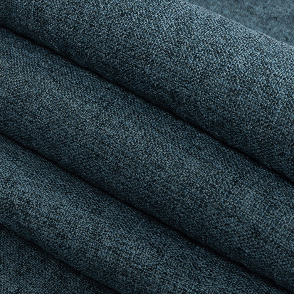 Crypton Tolkie Blue Geometric Embossed Upholstery Fabric - Folded