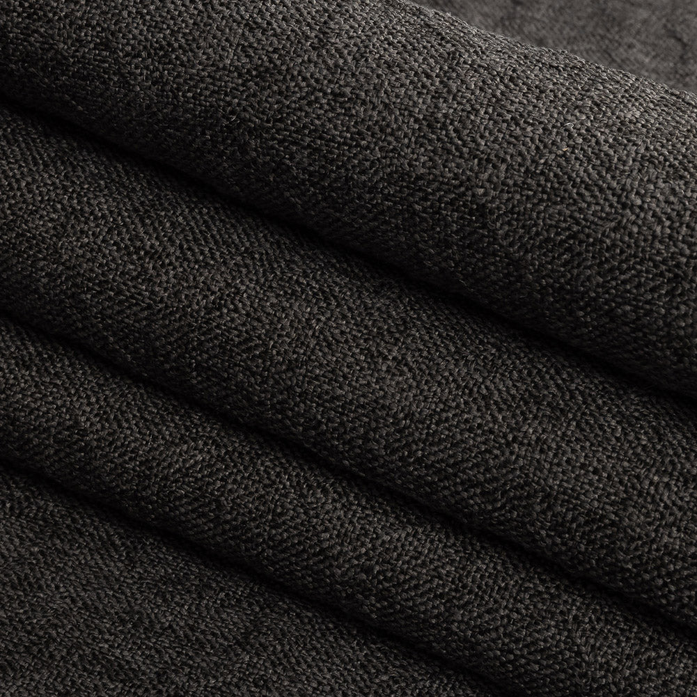 Crypton Tolkie Slate Geometric Embossed Upholstery Fabric - Folded