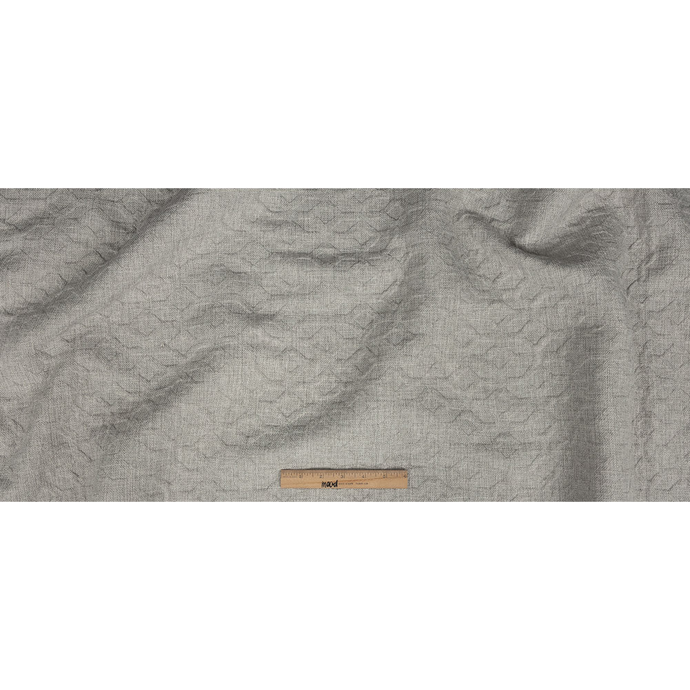 Crypton Tolkie Gray Geometric Embossed Upholstery Fabric Full