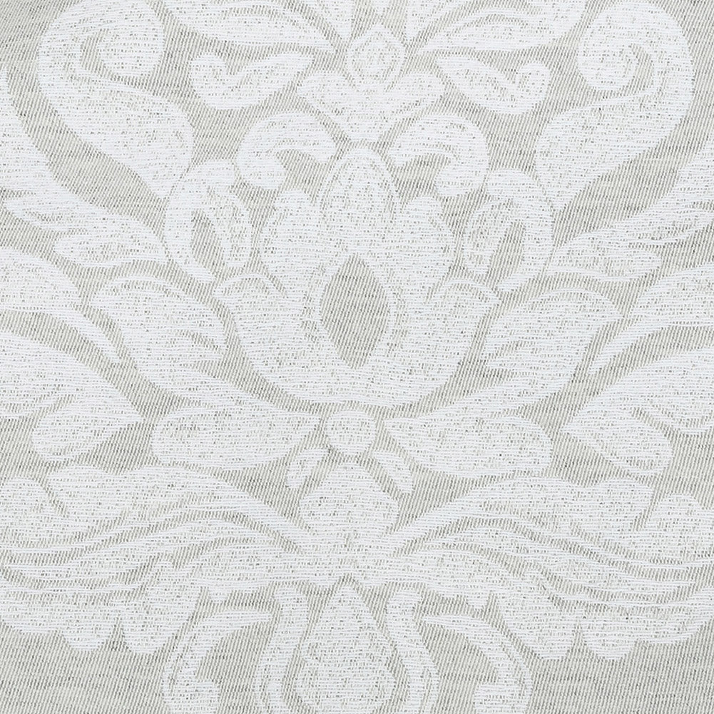 Gray and White Damask Double Wide Drapery Jacquard Detail