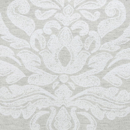 Gray and White Damask Double Wide Drapery Jacquard Detail