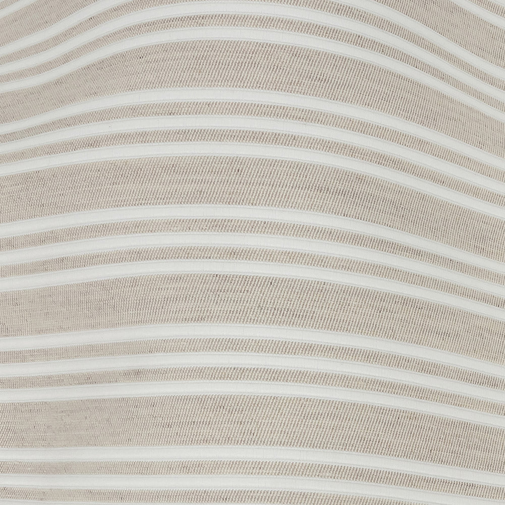 Ivory Double Wide Drapery Twill with Raised White Stripes - Detail