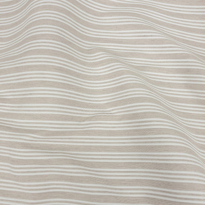 Ivory Double Wide Drapery Twill with Raised White Stripes