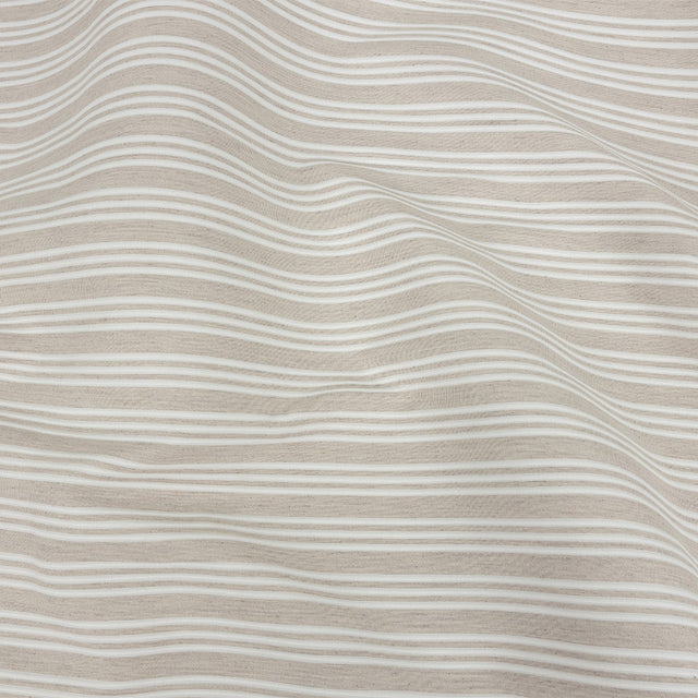 Ivory Double Wide Drapery Twill with Raised White Stripes
