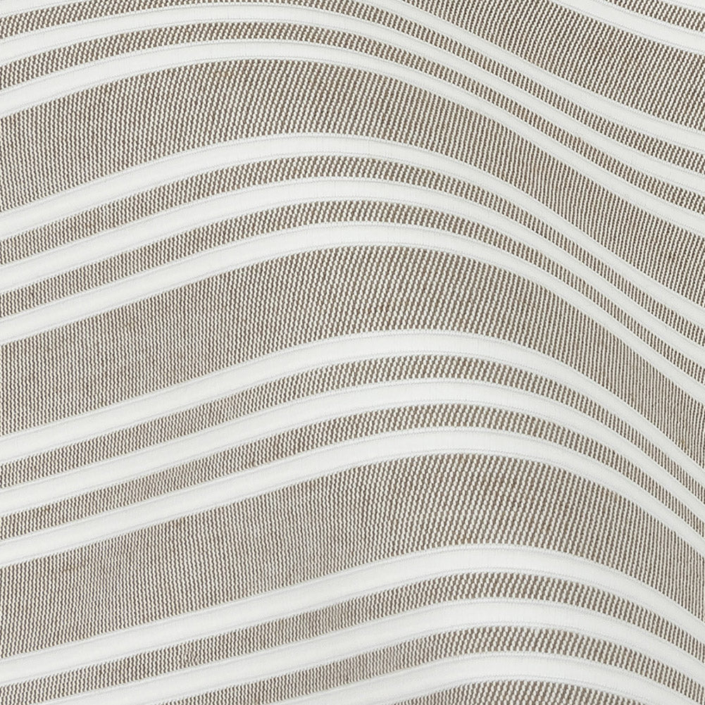 Khaki Double Wide Drapery Twill with Raised White Stripes - Detail