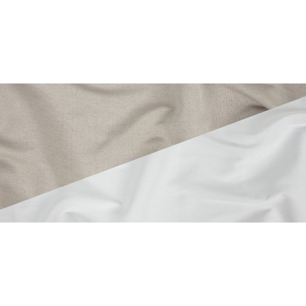 Khaki and White Reversible Double Wide Twill Full