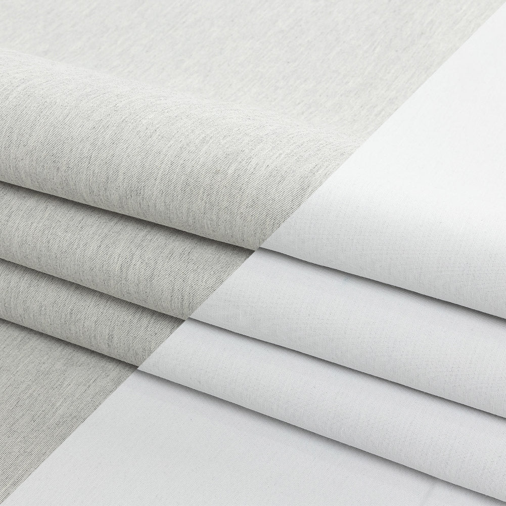 Heathered Gray and White Reversible Double Wide Twill Folded
