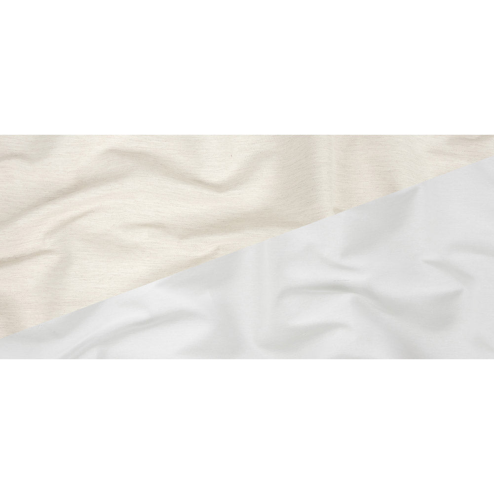 Heathered Ivory and White Reversible Double Wide Twill - Full