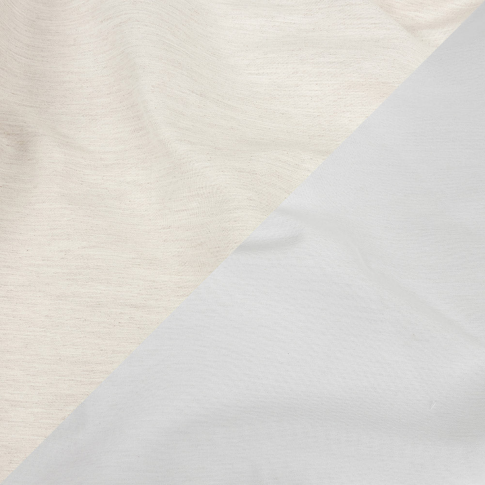 Heathered Ivory and White Reversible Double Wide Twill