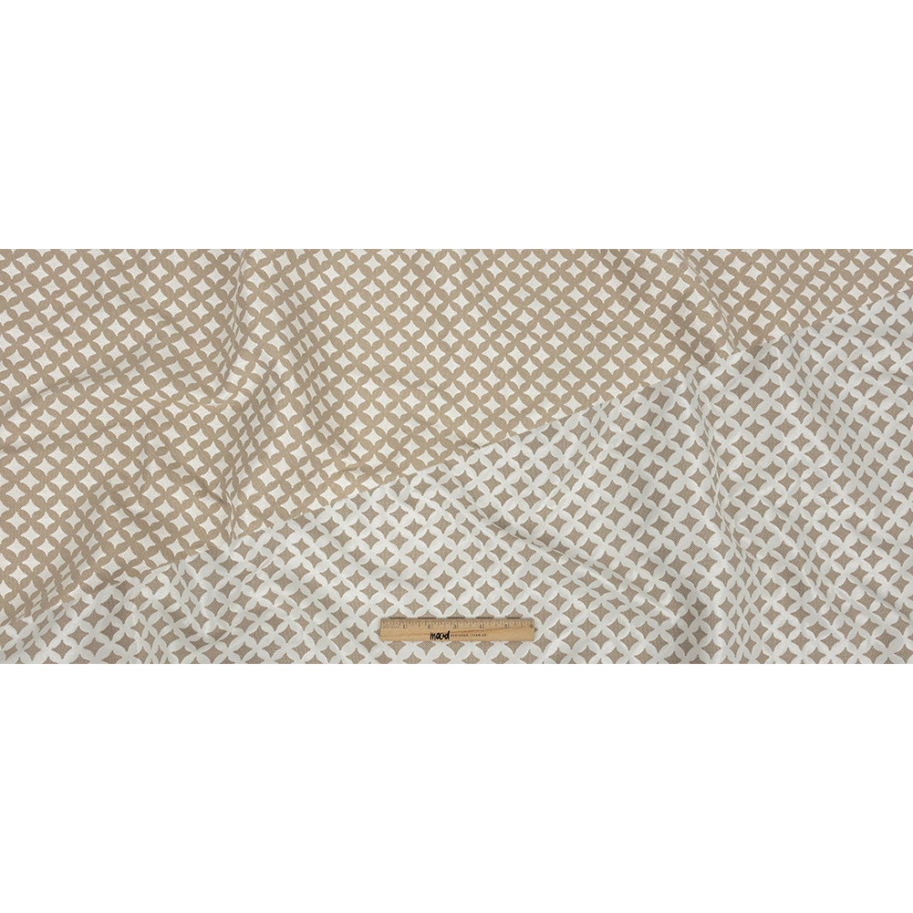 Khaki Quatrefoil Blended Polyester Jacquard - Full