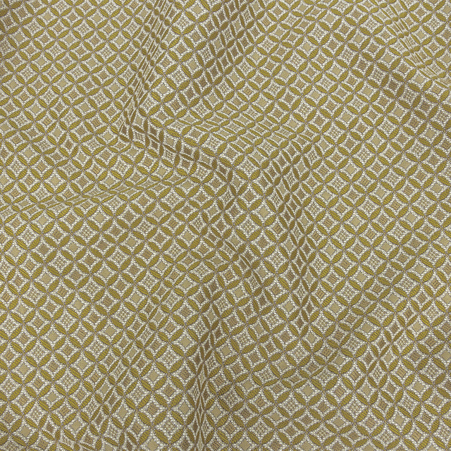Gold Quatrefoil Blended Polyester Jacquard