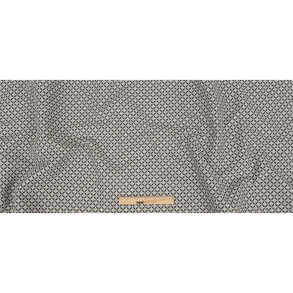 Black and Gray Quatrefoil Blended Polyester Jacquard - Full