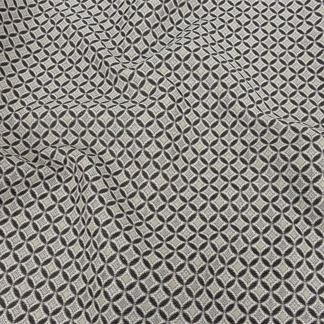 Black and Gray Quatrefoil Blended Polyester Jacquard