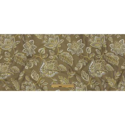 Gold Jacobean Floral Blended Polyester Jacquard - Full