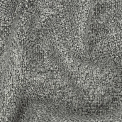 Silver Basketwoven Polyester and Cotton Home Decor Fabric - Detail