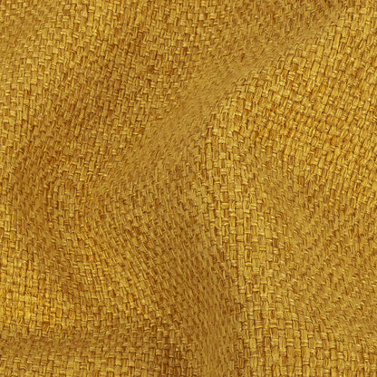 Mustard Basketwoven Polyester and Cotton Home Decor Fabric Detail