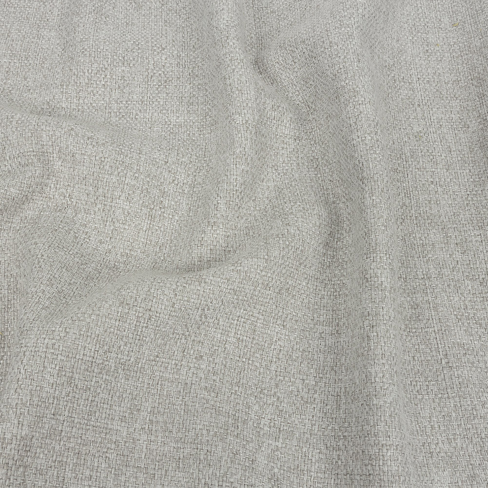 Warm Gray Basketwoven Polyester and Cotton Home Decor Fabric