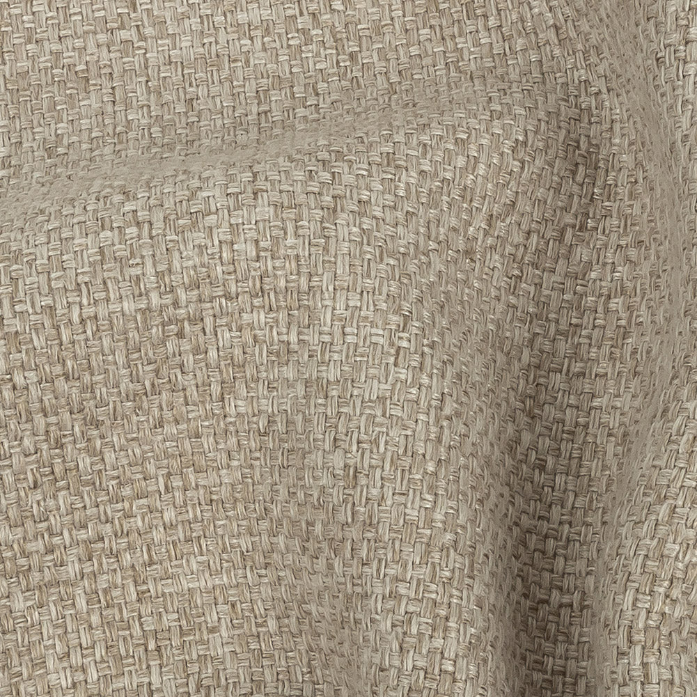Light Beige Basketwoven Polyester and Cotton Home Decor Fabric - Detail