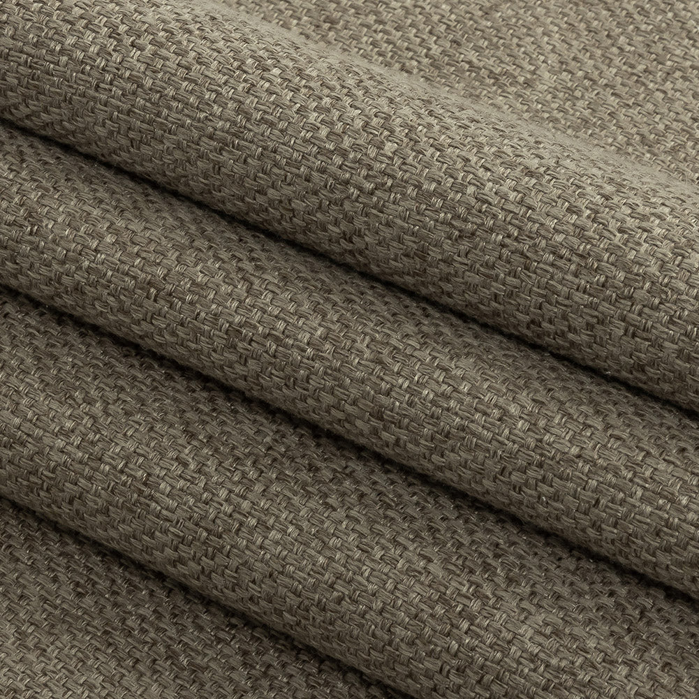 Roasted Cashew Basketwoven Polyester and Cotton Home Decor Fabric - Folded
