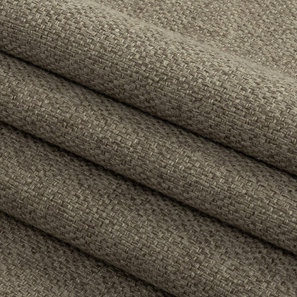 Roasted Cashew Basketwoven Polyester and Cotton Home Decor Fabric - Folded