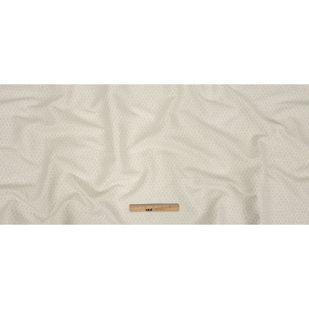 Ivory Scaled Blended Polyester Jacquard Full