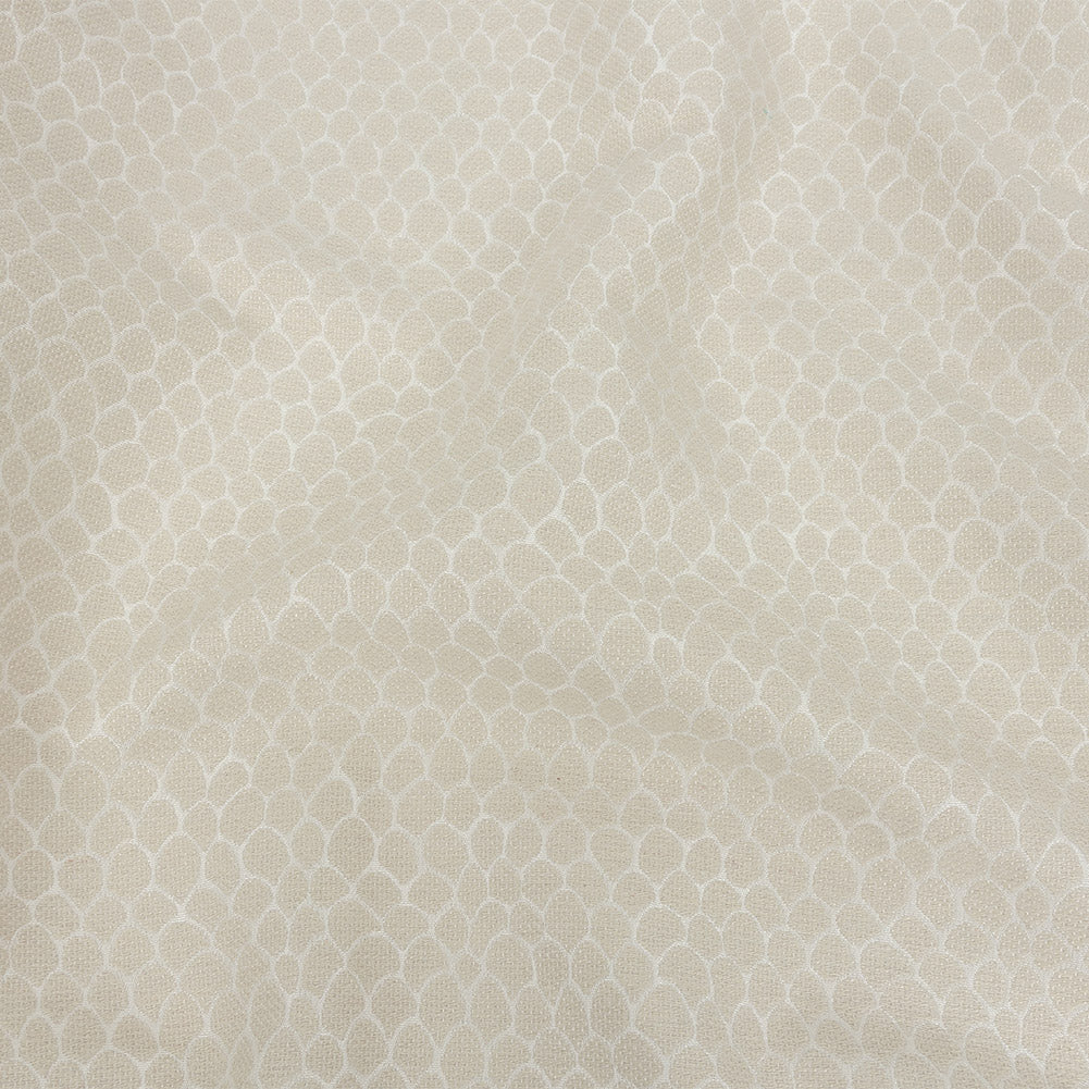 Ivory Scaled Blended Polyester Jacquard