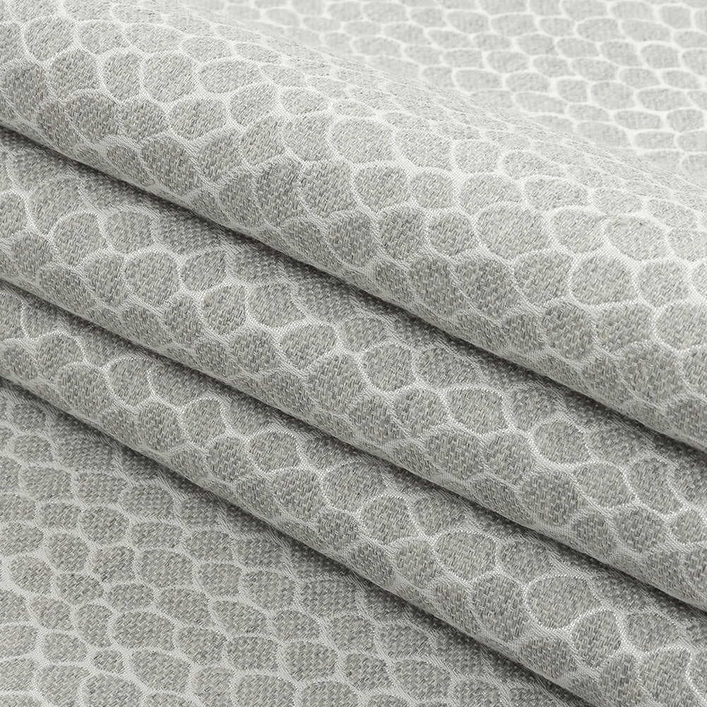 Silver Scaled Blended Polyester Jacquard Folded