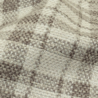 Khaki and Ivory Plaid Polyester Upholstery Tweed Detail