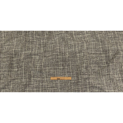 Black and Gray Off Kilter Plaid Polyester and Cotton Upholstery Jacquard - Full