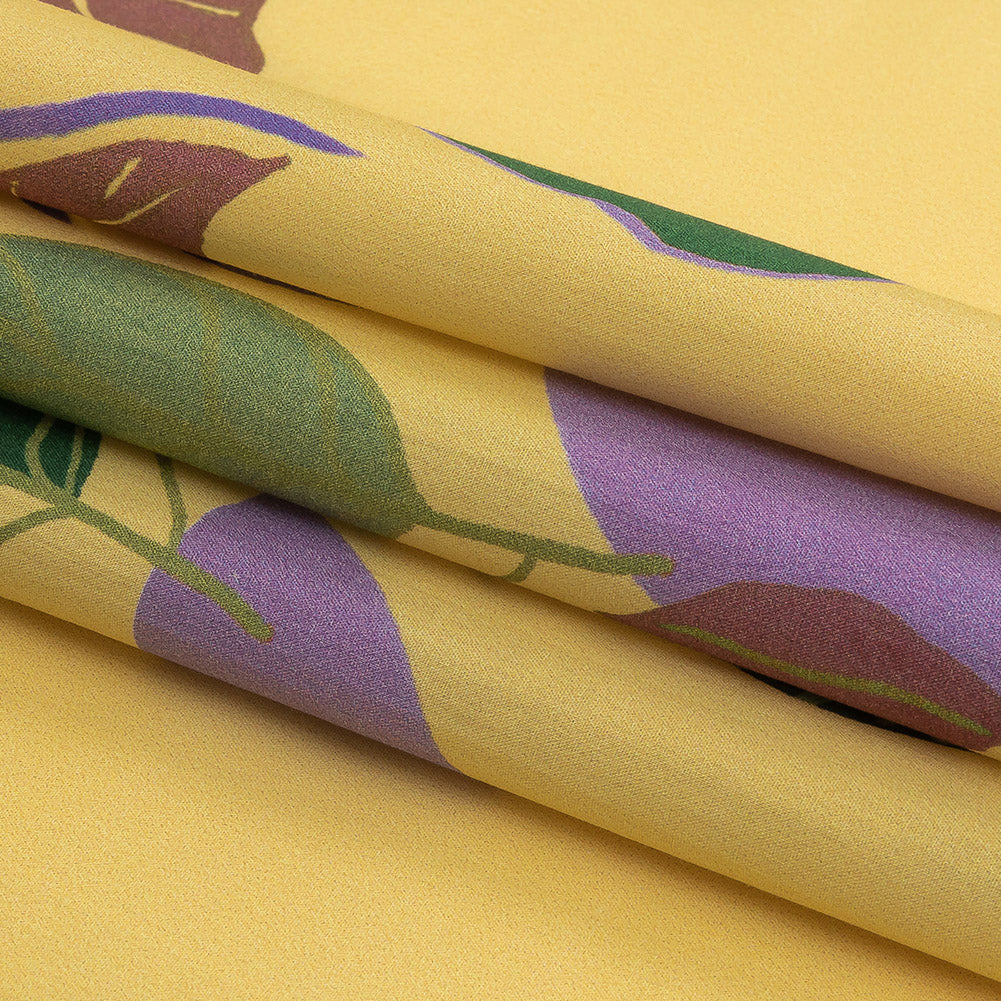 Mood Exclusive Yellow Succulent Contours Cotton Shirting Folded