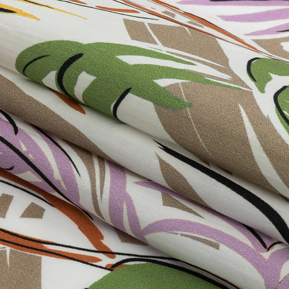Mood Exclusive Taupe Foliate Figment Cotton Shirting Folded