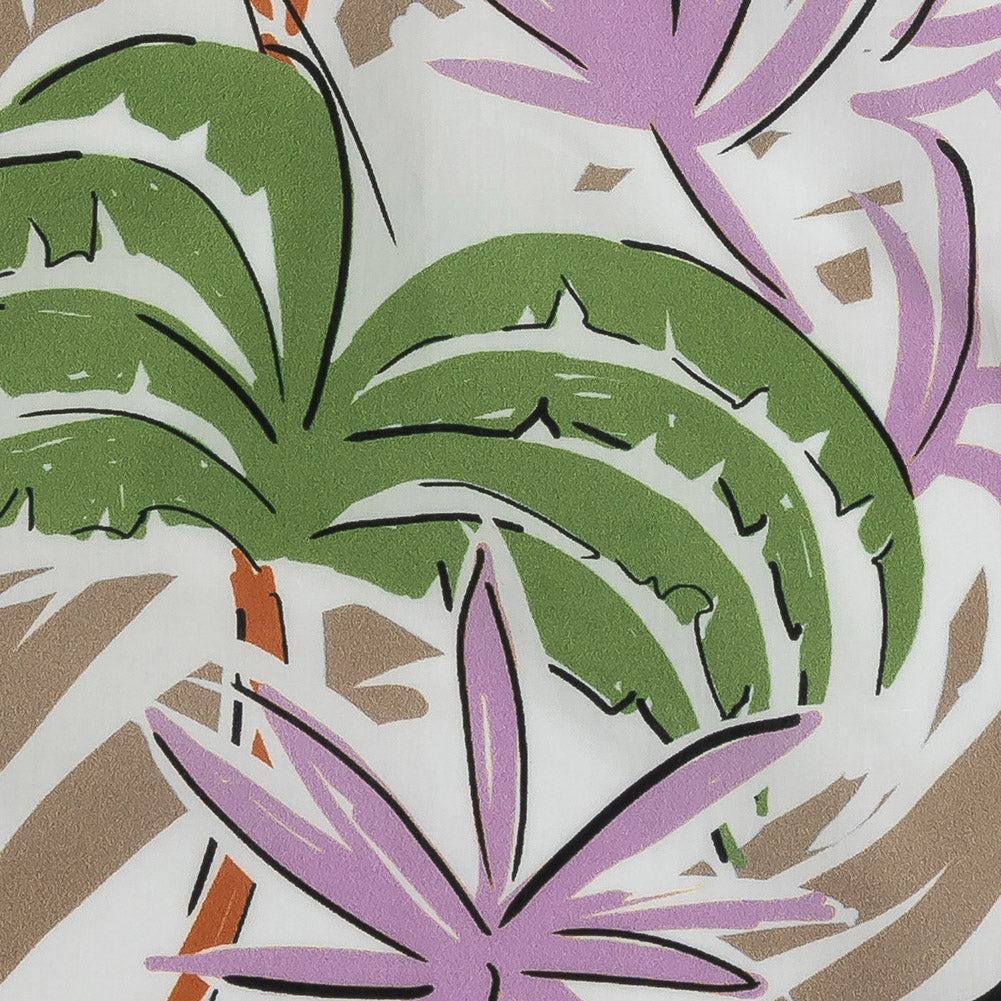 Mood Exclusive Taupe Foliate Figment Cotton Shirting Detail