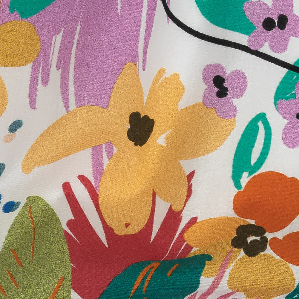 Mood Exclusive White Sidewalk Chalk Safari Cotton Shirting - Detail