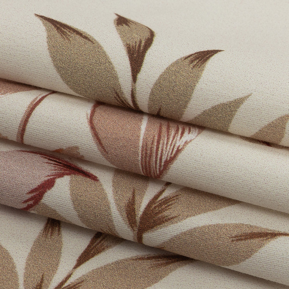 Mood Exclusive Cream Pastel Tropics Stretch Cotton Twill - Folded
