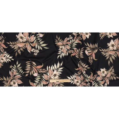 Mood Exclusive Black Pastel Tropics Stretch Cotton Twill - Full