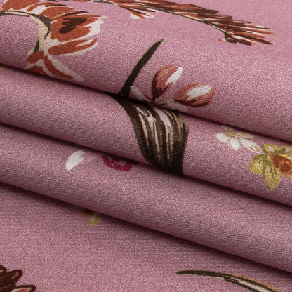 Mood Exclusive Pink Lavender Leaves of Change Stretch Cotton Twill Folded