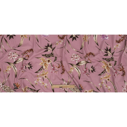 Mood Exclusive Pink Lavender Leaves of Change Stretch Cotton Twill Full