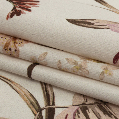 Mood Exclusive Ivory Leaves of Change Stretch Cotton Twill Folded
