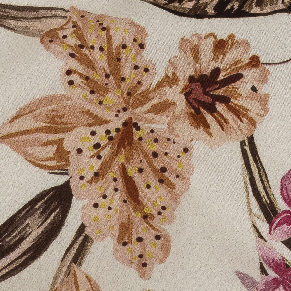 Mood Exclusive Ivory Leaves of Change Stretch Cotton Twill Detail